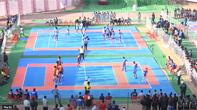 Kabaddi players celebrating